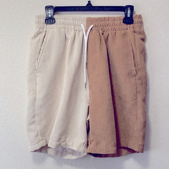Shorts | Cream Tan Color Block Shorts | Poshmark